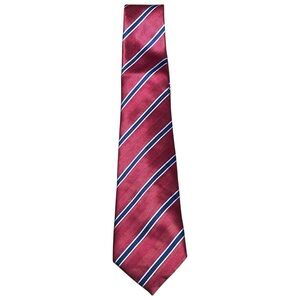 Burgundy‎ Necktie Red Blue Striped Herringbone Pattern Business